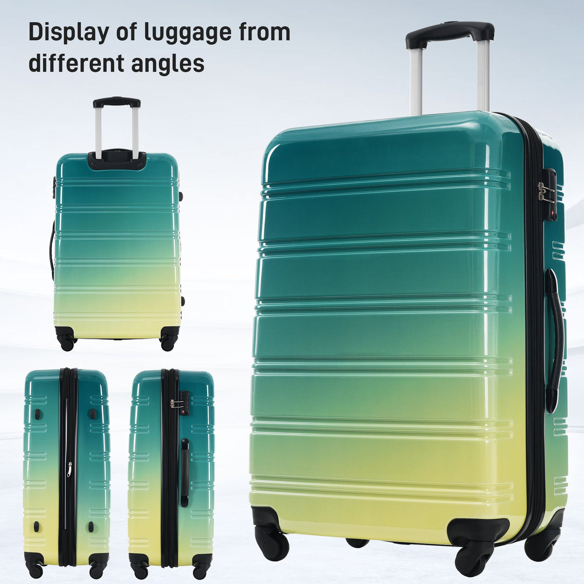 3-Piece PC Hardshell Luggage Set with TSA Lock, Spinner Wheels,