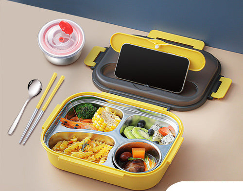 304 Stainless Steel Lunch Box, Fresh-keeping Box With Soup Cup,