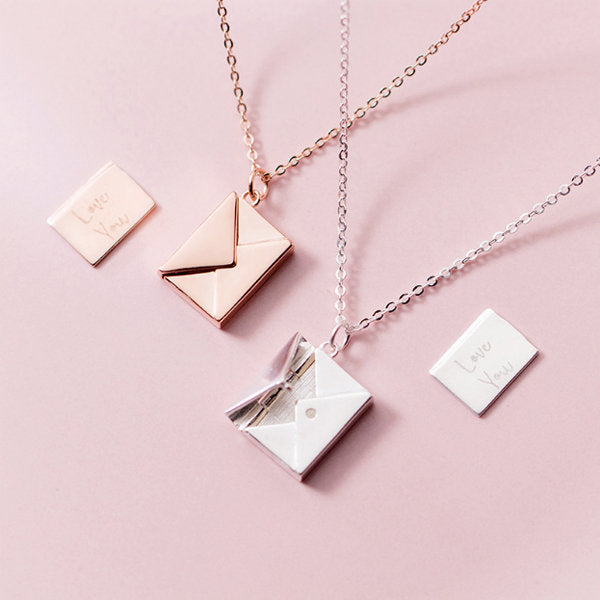 925 Sterling Silver Envelope Necklace