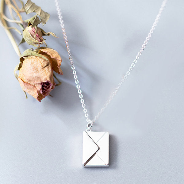 925 Sterling Silver Envelope Necklace