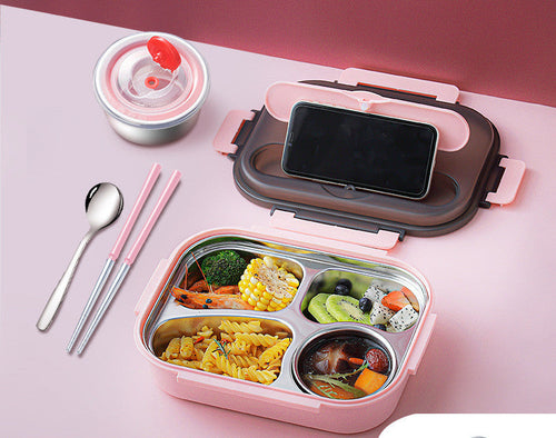 304 Stainless Steel Lunch Box, Fresh-keeping Box With Soup Cup,