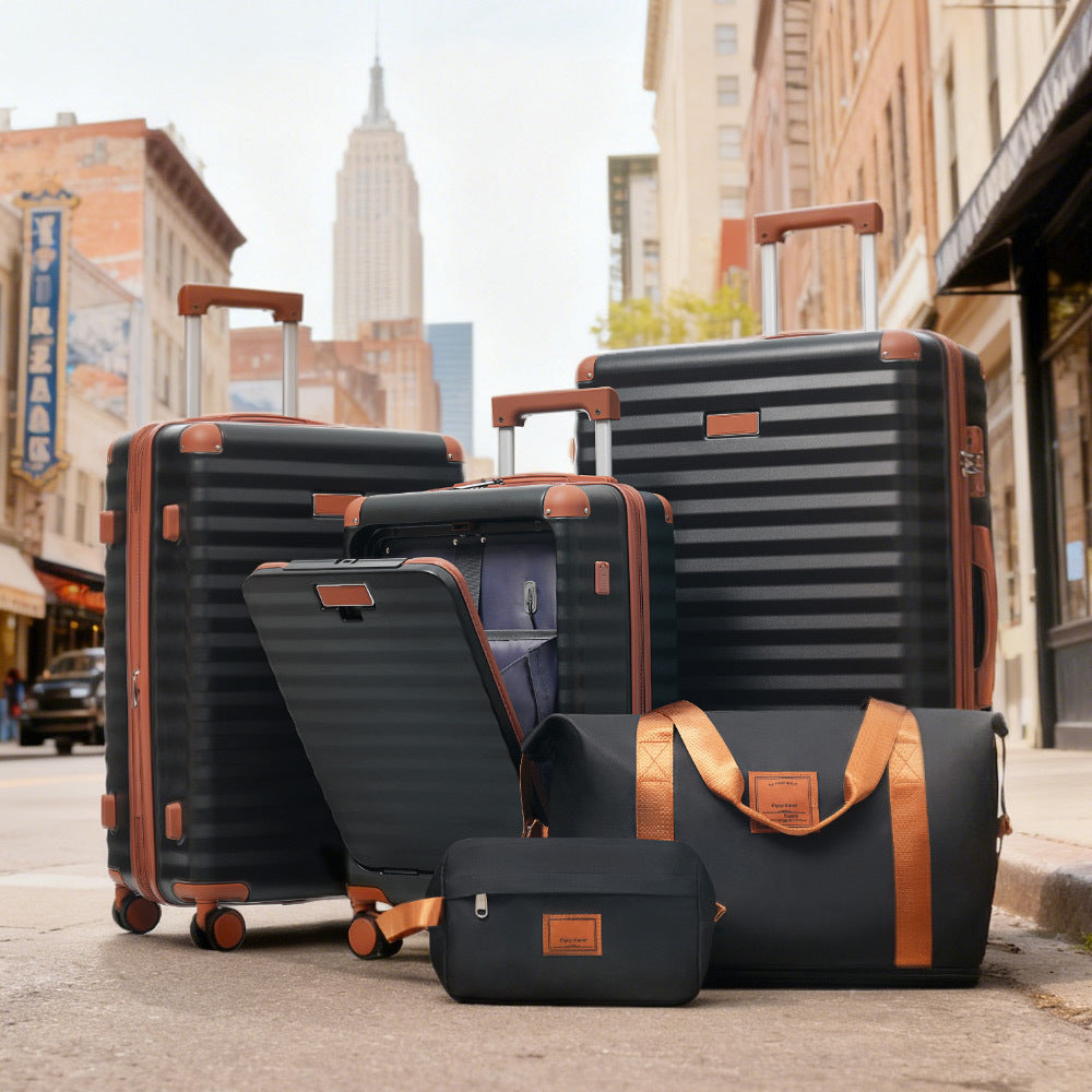 5-Piece ABS Hardshell Luggage Set with Front Opening, TSA Lock, USB