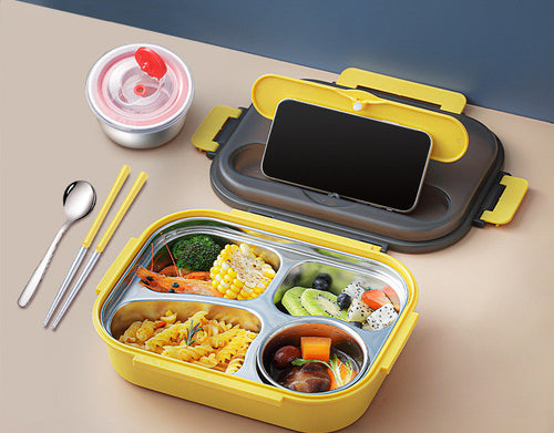 304 Stainless Steel Lunch Box, Fresh-keeping Box With Soup Cup,