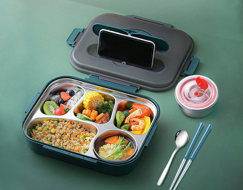 304 Stainless Steel Lunch Box, Fresh-keeping Box With Soup Cup,