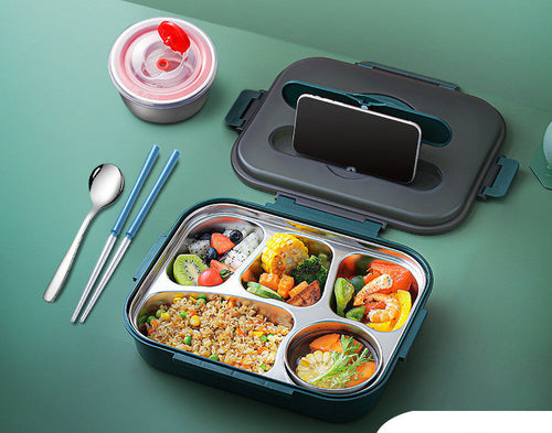 304 Stainless Steel Lunch Box, Fresh-keeping Box With Soup Cup,