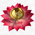 Pink Lotus Diya – Brass Bowl Candle Holder for Puja & Décor