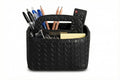 Faux Leather Desk Organizer Black