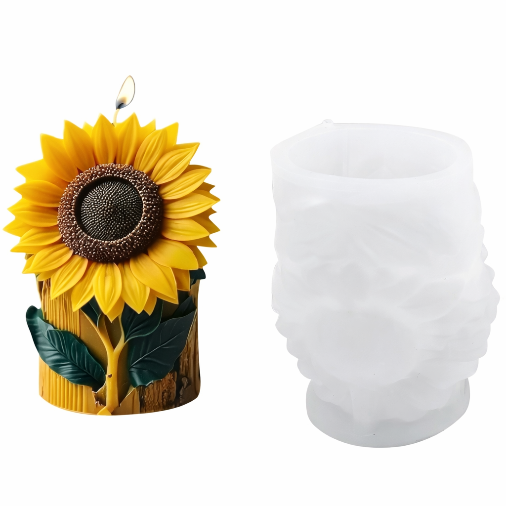 Sunflower Pillar Candle Silicone Mold