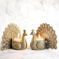 Dancing Peacock Candle Holder Showpiece Set