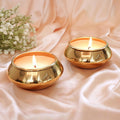 Pebble Pot Scented Candle Set Gold Pack of 2