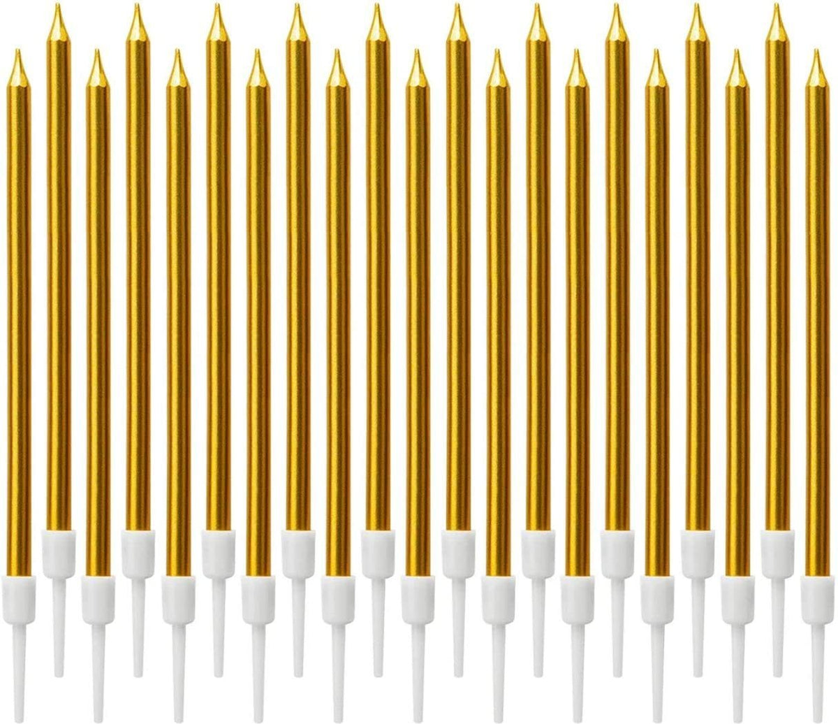 Golden Thin Birthday Candles Pack