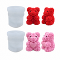 Bow & Heart Bear Candle Mold Set 2pc