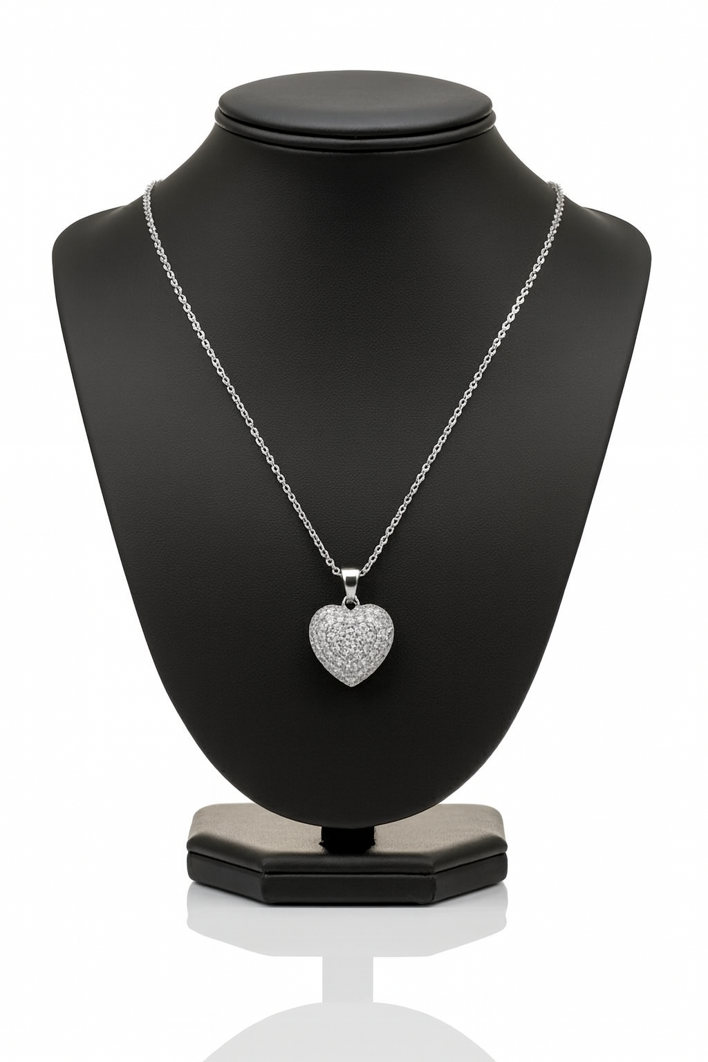 Silver Heart Pendant Necklace-D 21