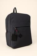 Sleek Black Minimalist Backpack with Front Zipper Pocket