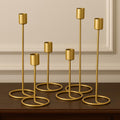 Gold Metal Tea Light Candle Holders Set of 6