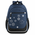 Navy Blue Backpack with Black Base and White Starry Pattern