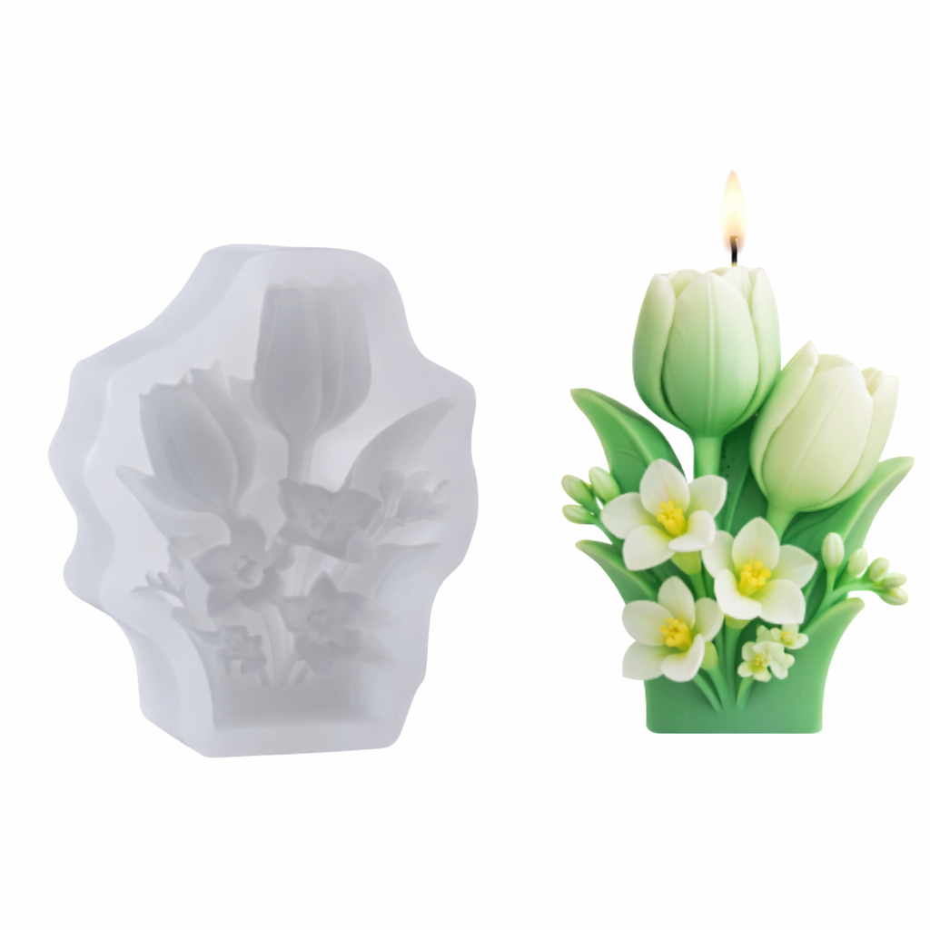 2D Bouquet Candle Silicone Mold