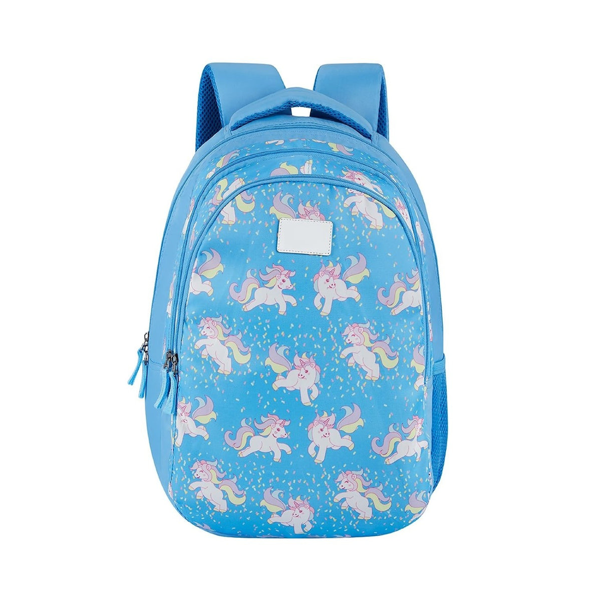 Adorable Blue Kids Backpack with Colorful Unicorn Print and Dual