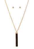 DRUZY BAR PENDANT NECKLACE SET