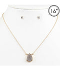 DRUZY TEARDROP PENDANT NECKLACE SET