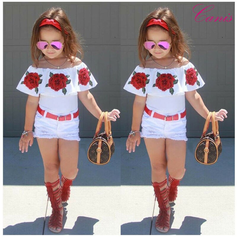 kids girl clothes princess fashion flower tops