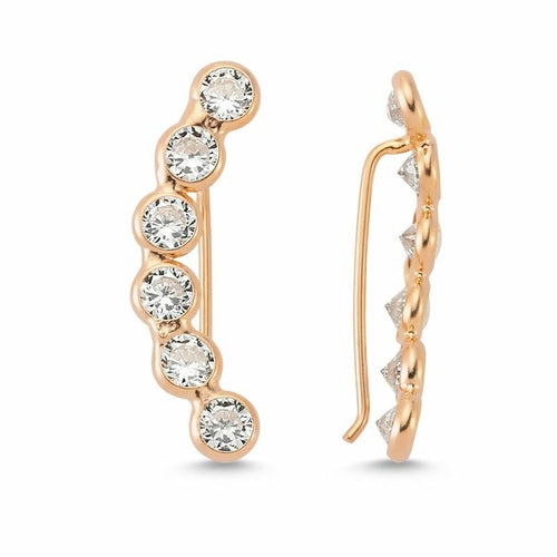 Silver Line Diamond Ear Cuffs & Climber Earrings