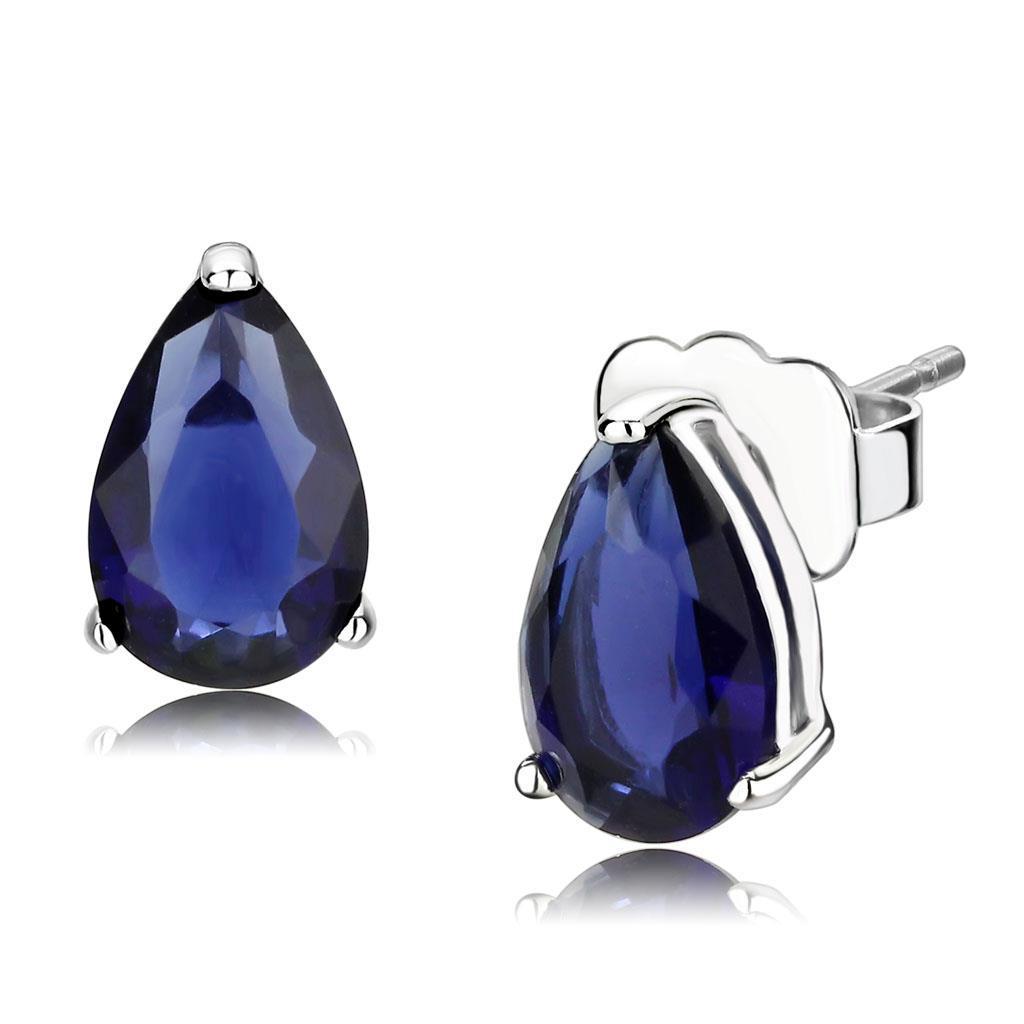 LO4672 - Rhodium 925 Sterling Silver Earrings with AAA Grade CZ  in