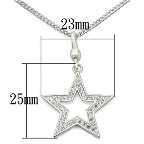LOS441 - Silver 925 Sterling Silver Chain Pendant with AAA Grade CZ