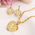 Heart Pendant Jewelry sets Classical Necklaces Earrings Set 14 k Fine