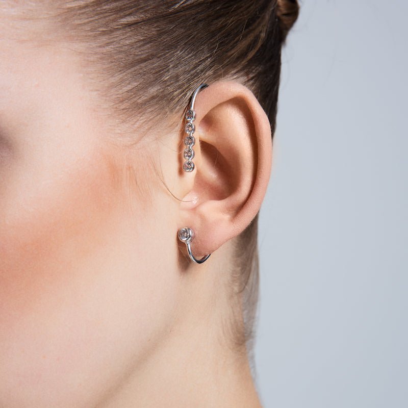 Magnolia Silver Behind Ear Wraps & Cuffs Earring
