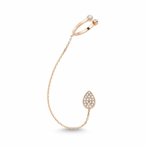 Mia Silver Threader Ear Cuff Earring with Chain