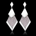 TS053 - Rhodium 925 Sterling Silver Earrings with AAA Grade CZ  in