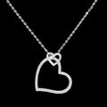 TS060 - Rhodium 925 Sterling Silver Necklace with AAA Grade CZ  in