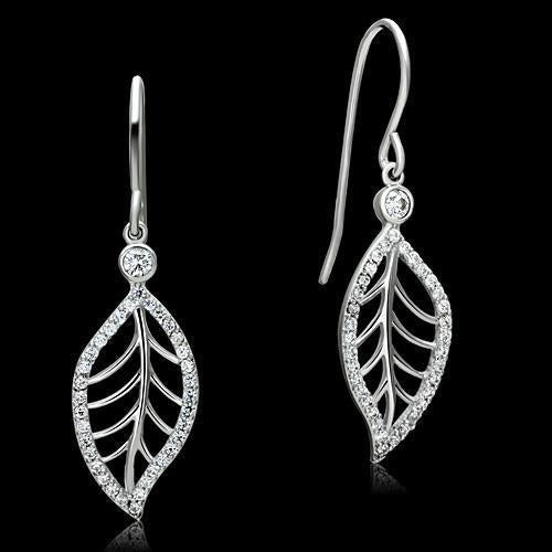 TS068 - Rhodium 925 Sterling Silver Earrings with AAA Grade CZ  in
