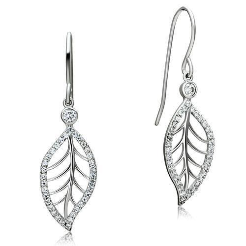 TS068 - Rhodium 925 Sterling Silver Earrings with AAA Grade CZ  in