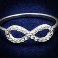 TS487 - Rhodium 925 Sterling Silver Ring with AAA Grade CZ  in Clear
